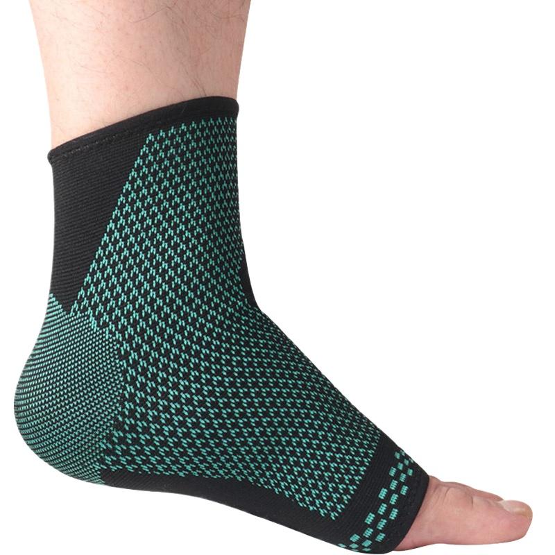 

Спортивная поддержка лодыжки, компрессионный бандаж для лодыжки, хлопок, комфорт, защита от растяжений, баскетбольная футбольная стопа, 1 шт. S зелёный