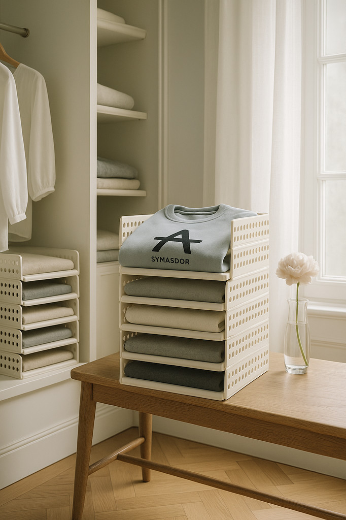 Wardrobe Storage Rack Stackable Storage Drawer Organizer Clothes Closet Storage Box Plastic Layered Partitions Storage Rack