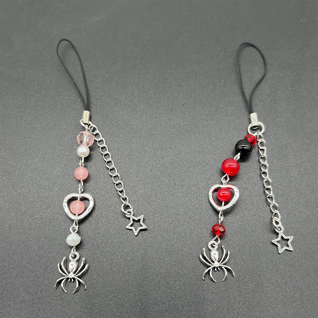 Multi Purpose Handmade Bracelet/Phone Charm Dainty Beaded Bracelet/Phone Charm with Matching Star and Spider Pendant