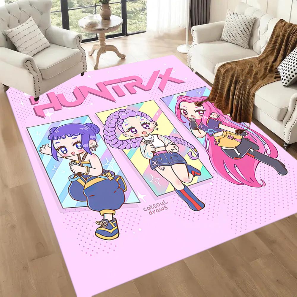 K-pop Demon Hunters Huntrix Square rugs are a great choice for living rooms, bedrooms, home décor, and as gifts