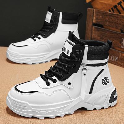 Autumn and Winter Men's High-top Thick-soled Martin Boots Outdoor Tooling Casual Short Boots Live British Mountaineering Tactical Rhubarb Boots