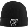 Jesus Loves You Beanie Hat Men Winter Warm Hat Women Knit Stocking Hat Slouchy Skull Cap Knitted Black