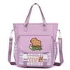 Crossbody bag, primary school, junior high school schoolbag, male and female students tutoring bag, cute kapibara large-capacity shoulder bag.