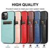 Suitable for iPhone 17 phone case, Apple 16E crazy horse pattern solid color card slot stand anti-drop phone protective case