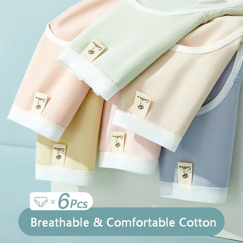 LANGSHA Bavlna Dámské Kalhotky Prodyšné Spodní Prádlo Dívčí Kalhotky Dámské Kalhotky Velikost M-XXL 6ks