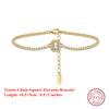 EFFIE QUEEN S925 Pure Silver Roman Geometric Zircon Tennis Bracelet Elegant Design Charm CZ Bracelet Fashion Women Gift SB142