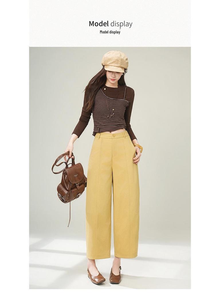Sickle Spring/Summer 2026 Women's Fashion: Versatile Cropped Wide-Leg Pants - Trendy, Loose, Casual Style