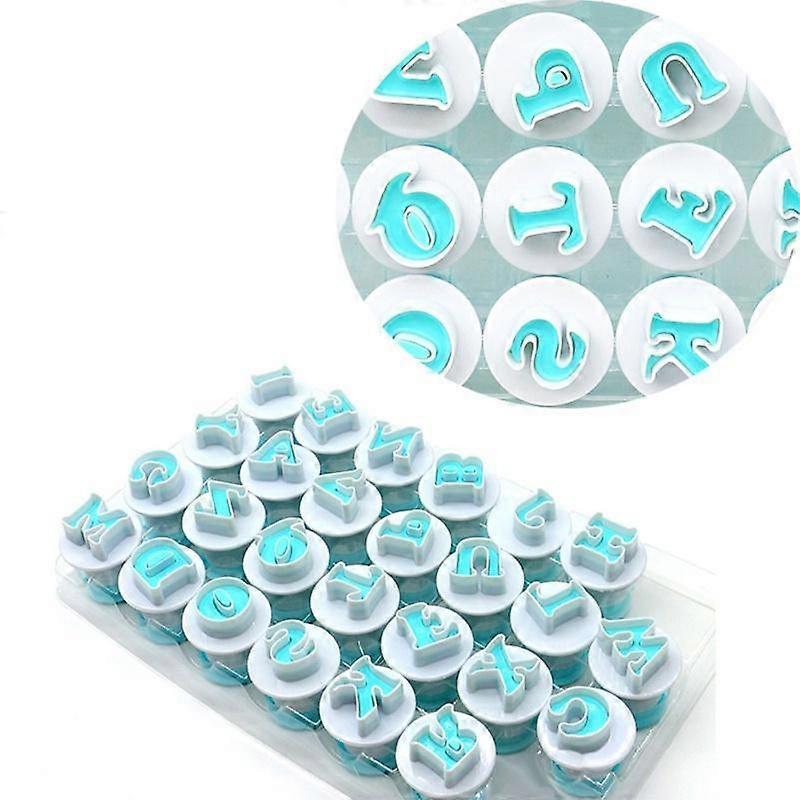 Feiona 26pcs Upper & Lowercase Alphabet Cookie Cutter Plastic Capital Letters Fondant Cutter Baking Cupcake Mold Cake Decorating Tools