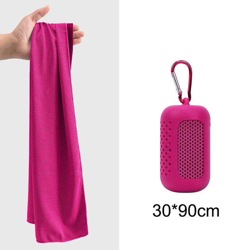 Cooling Towel Breathable Ice Feel Quick Dry Fabric with Silicone Case for Music Festival Outdoor Party Sports