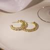 Zircon C-Shaped Earrings, High-End Light Luxury Inlaid Earrings, Niche Simple Earrings.