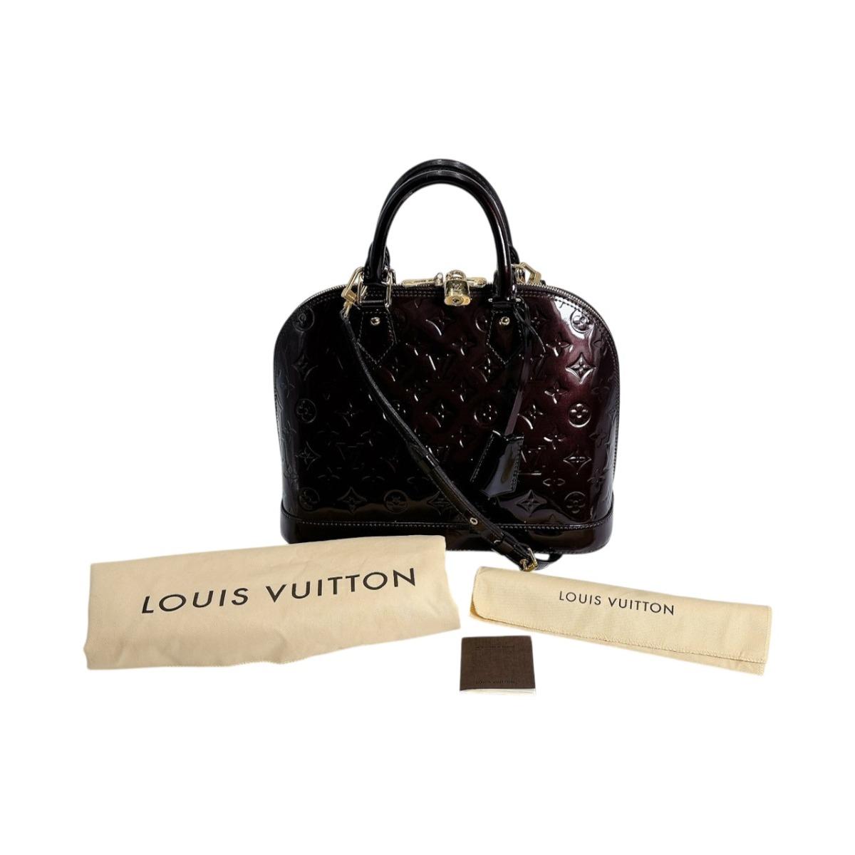 

LOUIS VUITTON Vernis Alma PM Сумка-тоут Монограма Vernis винно-червона Жіноча M91611 Вживана