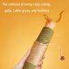 Cat Catnip Chew Stick Toy with Jute Rope Bite Resistant Cat Feather Teething Toy Pet Teeth Cleaning Interactive Boredom