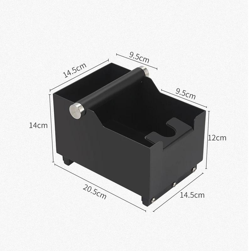 

Made PTFE Steel, Coffee Knock Box with Stick Tamping Station Base Container for Coffee Shops and Home Kitchen Accessories чёрный