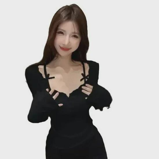 Sexy Lace Slim Fit Two-Piece Style Long-Sleeve T-Shirt: This Year's Trendy Must-Have