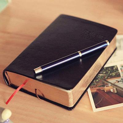 Libreta de notas de papel grueso vintage, cuaderno de cuero, diario, libro, diario, planificador