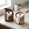 Rutschfeste Basis Holz Papierhandtuchhalter Große Kapazität Papierrollenhalter für Zuhause Büro