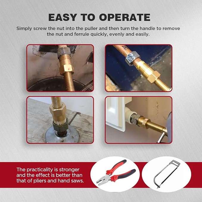Olive Puller Removal Tool Compression Ring Puller Ferrule Puller Plumbing Tool 1/2 Inch 3/4 Inch Pipe  Angle Stop Puller