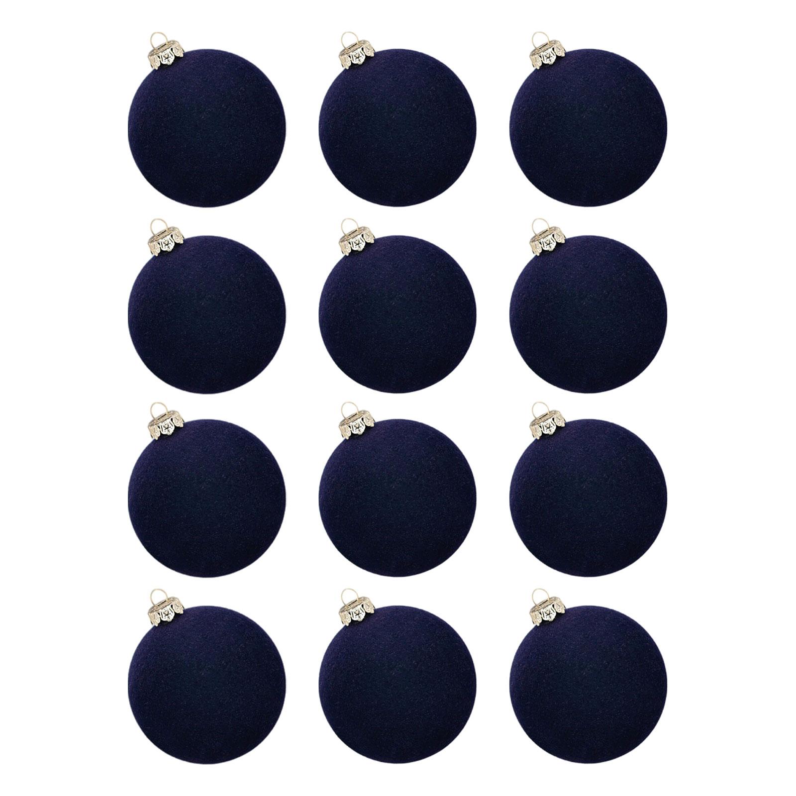 

Christmas Ball Ornaments Velvet Plastic Shatterproof Baubles for Home Decoration Christmas Tree Accessories синій