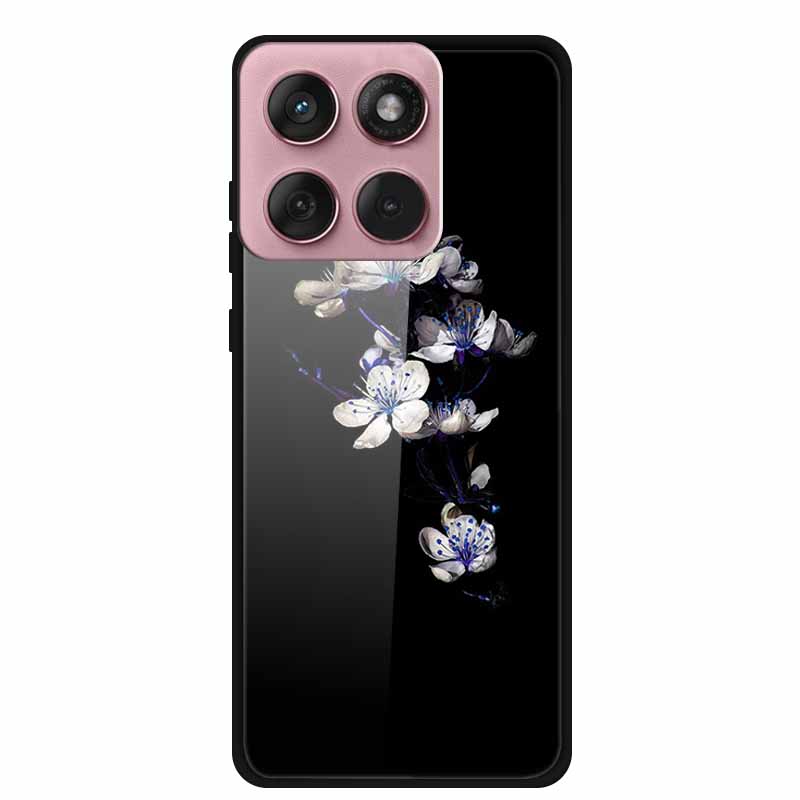 Für Motorola Edge 60 60s 5G Glas Hülle Cartoon Weicher Stoßfänger Hartes Gehärtetes Glas Rückseite Hülle Für Motorola Edge 60 Fusion Schale
