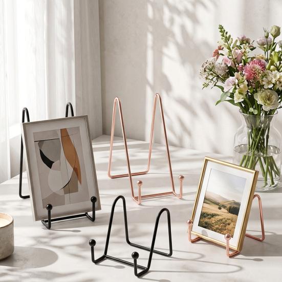 Tablet Phone Support Iron Plate Photo Frame Bracket, Decorative Plates And Picture Frames Nordic Style Home Decor Display Stand, Vertical Stable