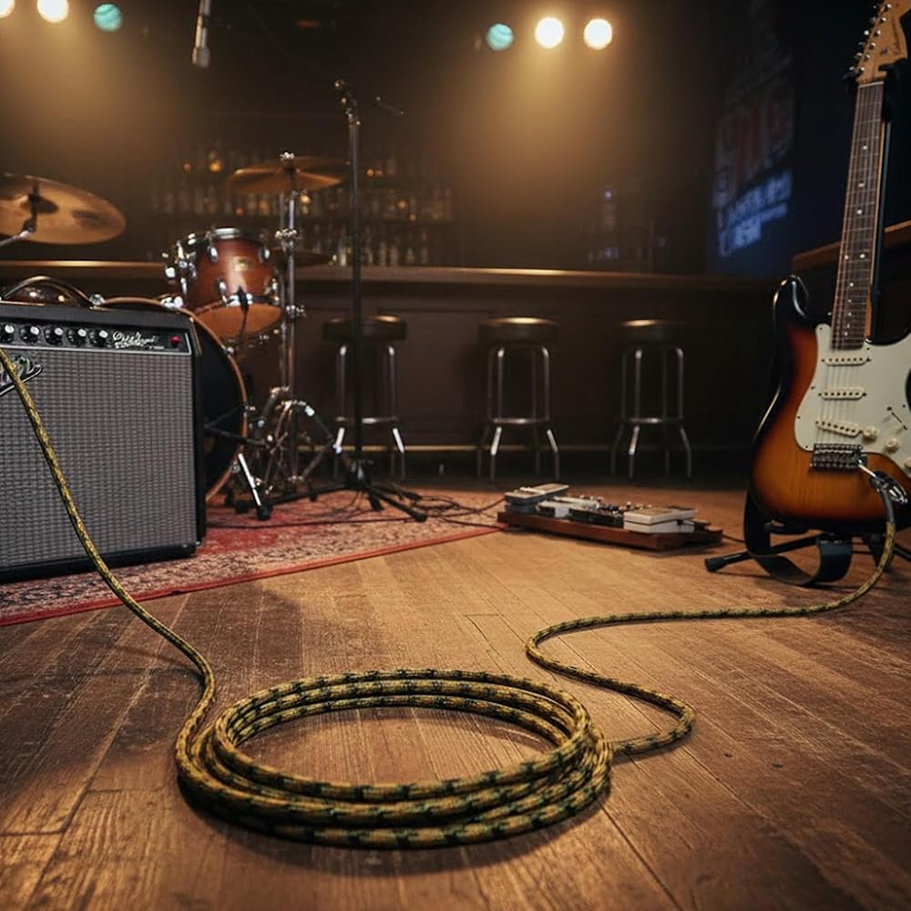 Fender 10ft Professional Tweed Instrument Cable Straight Woodland Camo 1 Pack