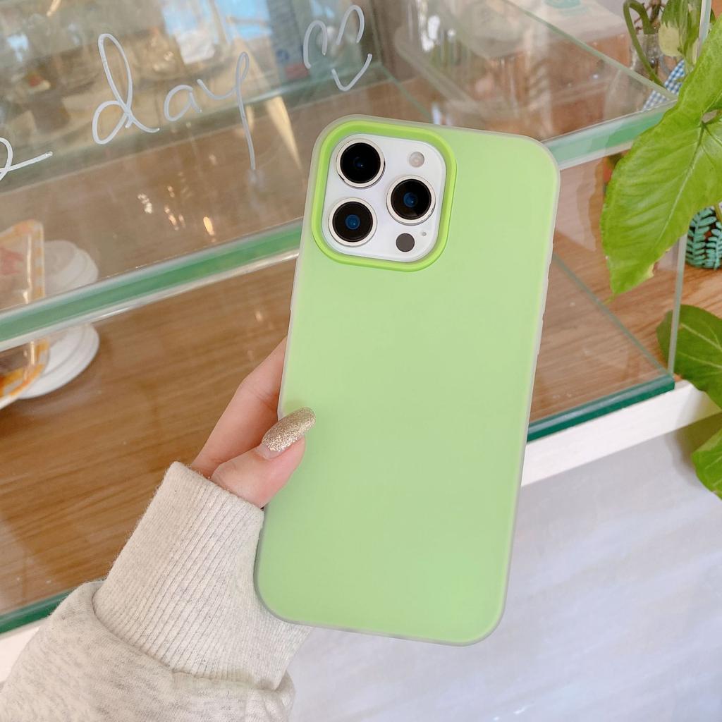Jelly two-in-one is suitable for Apple 16promax mobile phone case Macaron 15 simple solid color anti-drop all-inclusive protection