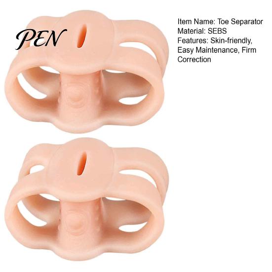 Washable Reusable Toe Separators 1 Pair Silicone for Men Women, Breathable Double Hole Spacers Overlapping Toes And Hallux Valgus Correction,