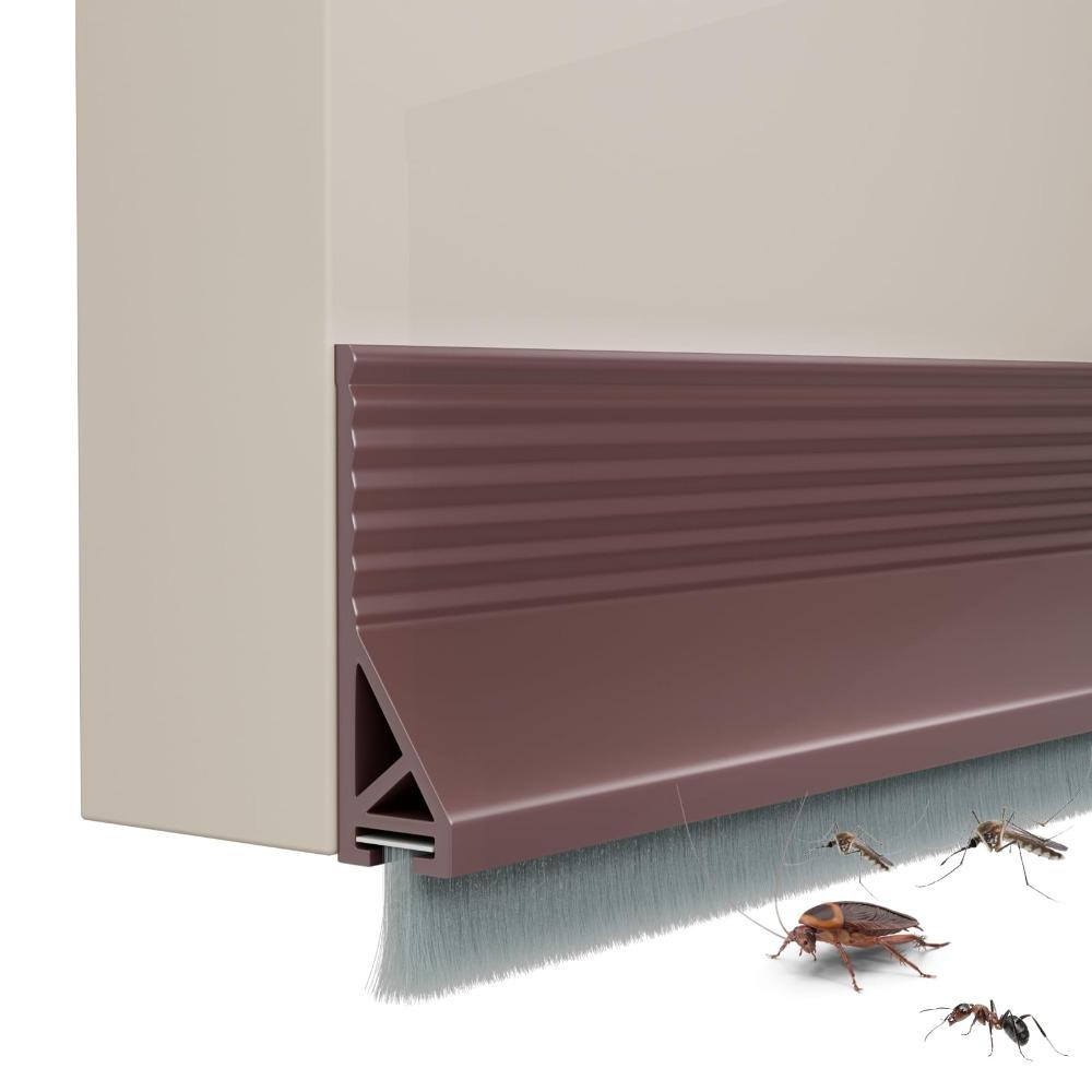 39" Length Door Seal Strip Brush Design Door Draft Stopper Under Door Gap Filler  Universal Fit