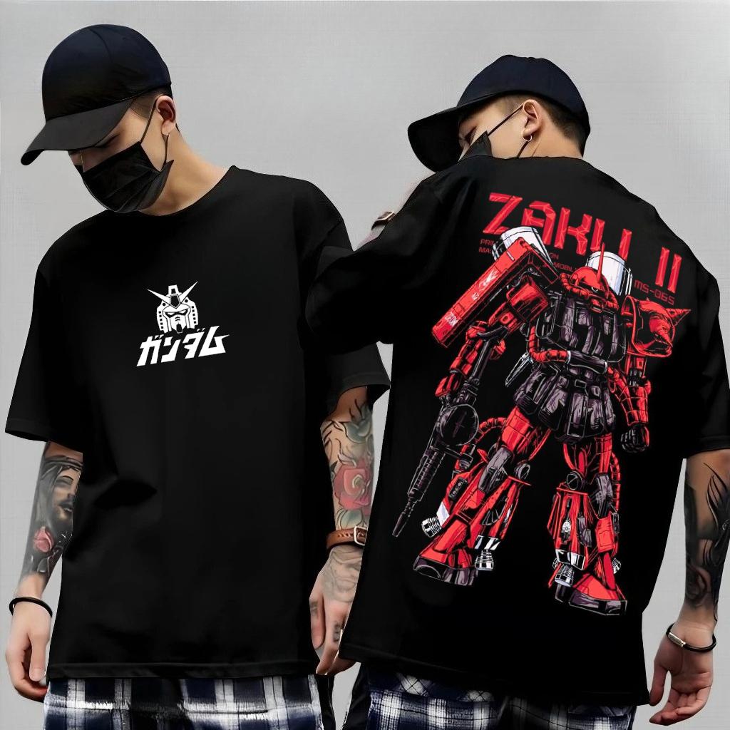 Japanese Anime Mobile Suit Rx782 Gundam Summer Short Sleeve Cotton Print Tshirts Unisex Unisex Harajuku Y2k Parentchild Tee Tops
