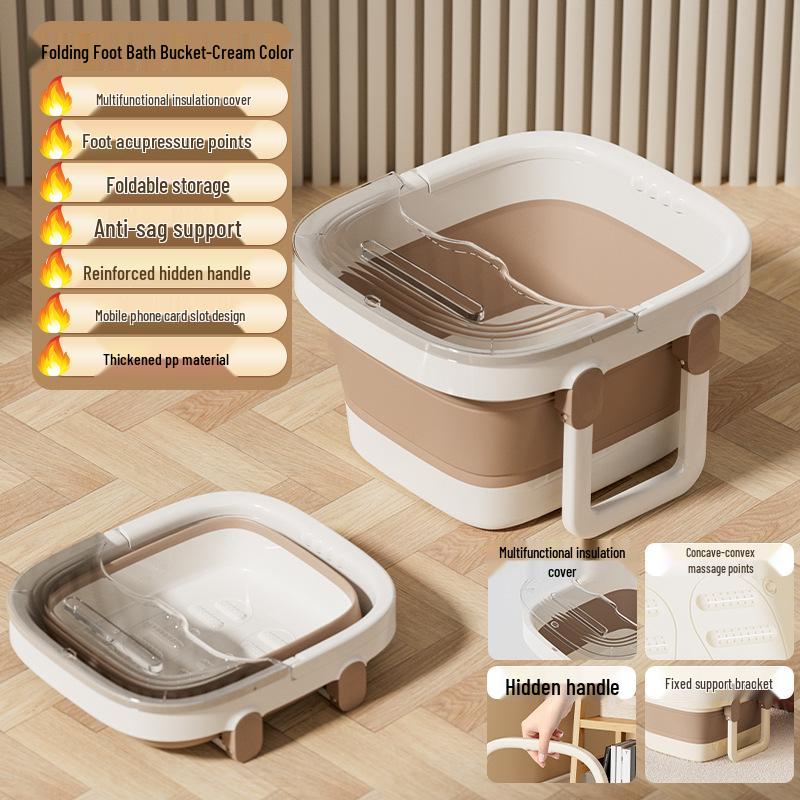 Compact Foldable Foot Bath with Massage & Calf Fumigation Basin