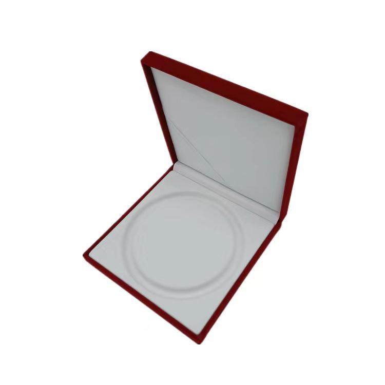 17x17 Perlenkette Geschenkbox: Beflockter Stoff, PU-Leder, Runde Mitte, Kettenverpackung