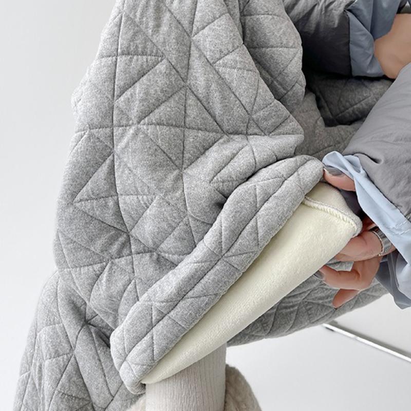 

Расслабленные брюки с широкими штанинами с ромбовидной стежкой женские зимние с высокой талией, утягивающие, на флисовой подкладке, двусторонние, повседневные XL