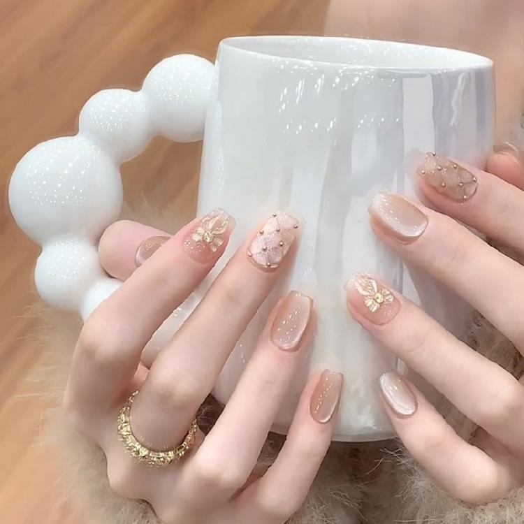 

24 Pcs Cats Eye Nail Set Stylish Press on Nail with Bows Acrylc Nail Stick on Nail Suitable For Parties And Celebrations 1
