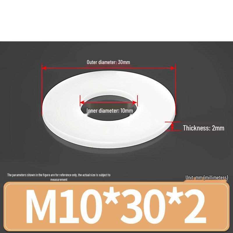 Rondella Piana Isolante in Gomma Nylon Plastica Ultra-Sottile, M3-M24