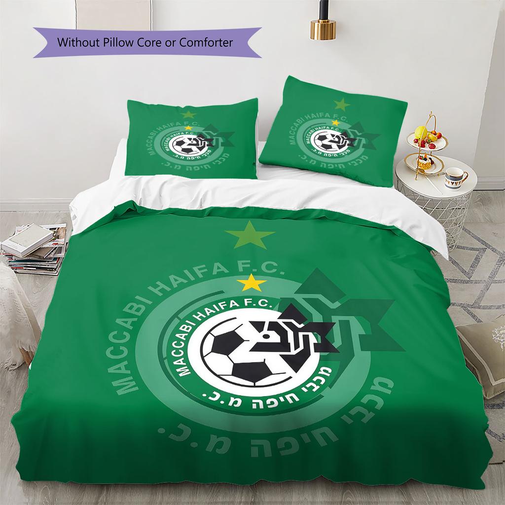 Maccabi Haifa Pattern Bedding Home Decoration Birthday Gift ( 1 duvet cover + 2 pillowcase, without core),fan merchandise.