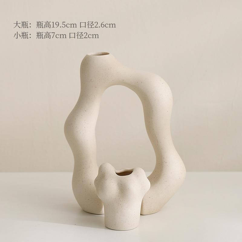 2 Buc/set Vaze Ceramice Artizanale Decorative Creative Vază pentru Flori Uscate Foyer Artă Decorativă Aranjament Floral Accesorii Decor Acasă