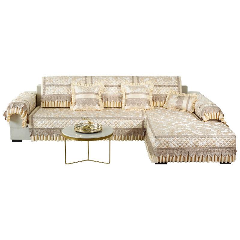 Sofaüberwurf Vollständige Abdeckung Gestepptes Kissen für alle Jahreszeiten Hochwertiger Sofa-Überwurf im europäischen Stil Eleganter Möbelschutz