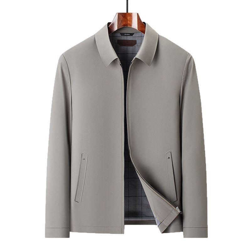 Men's Mid-Age & Senior High-End Casual Lapel Jacket for Spring & Autumn