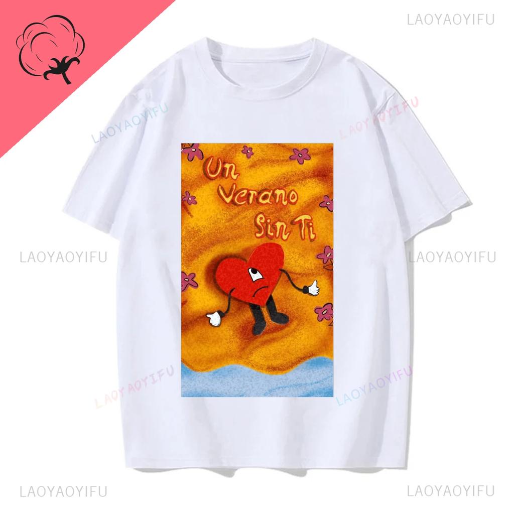 Un Verano Sin Ti Bad Bunny Tu No Eresyythkg Printed Pure Breathable and Summer Shortsleev Casual Oneck Comfortable Men Tshirt