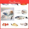 Brinquedo Realista de Peixe Elétrico para Gato com USB, Material de Pelúcia e Algodão PP, Erva-de-gato Incluída Personagens)