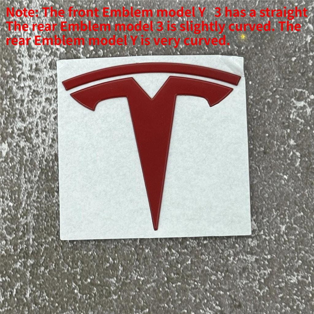 For Tesla Model 3 Mode Y Zinc Alloy Car Front Hood Logo Sticker Styling Auto Body Rear Trunk Emblem with Radian Accessories