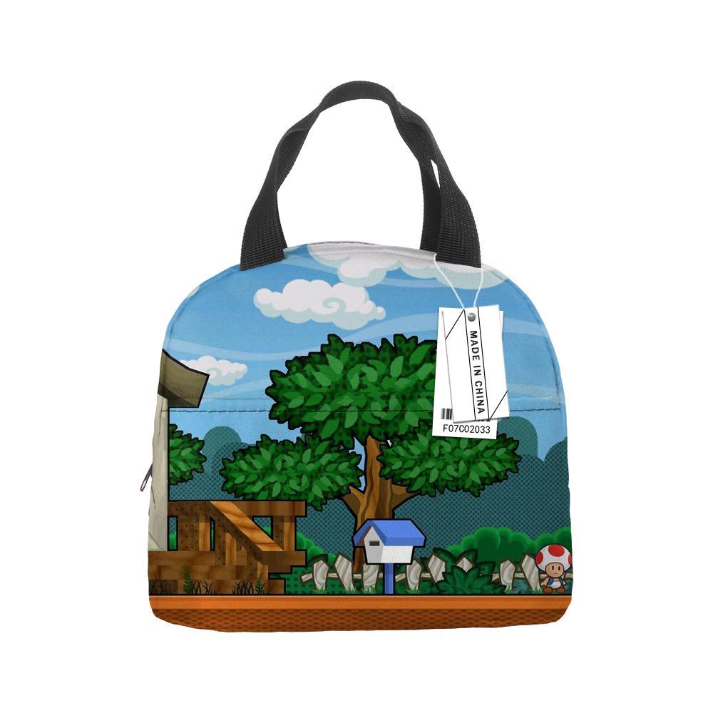 Mario Portable Bento Bag Lunch Box Bag Student Children'S Meal Bag Lunch Box Bag Bento Bag Aluminum Foil Lunch Bag Thermal Insulation