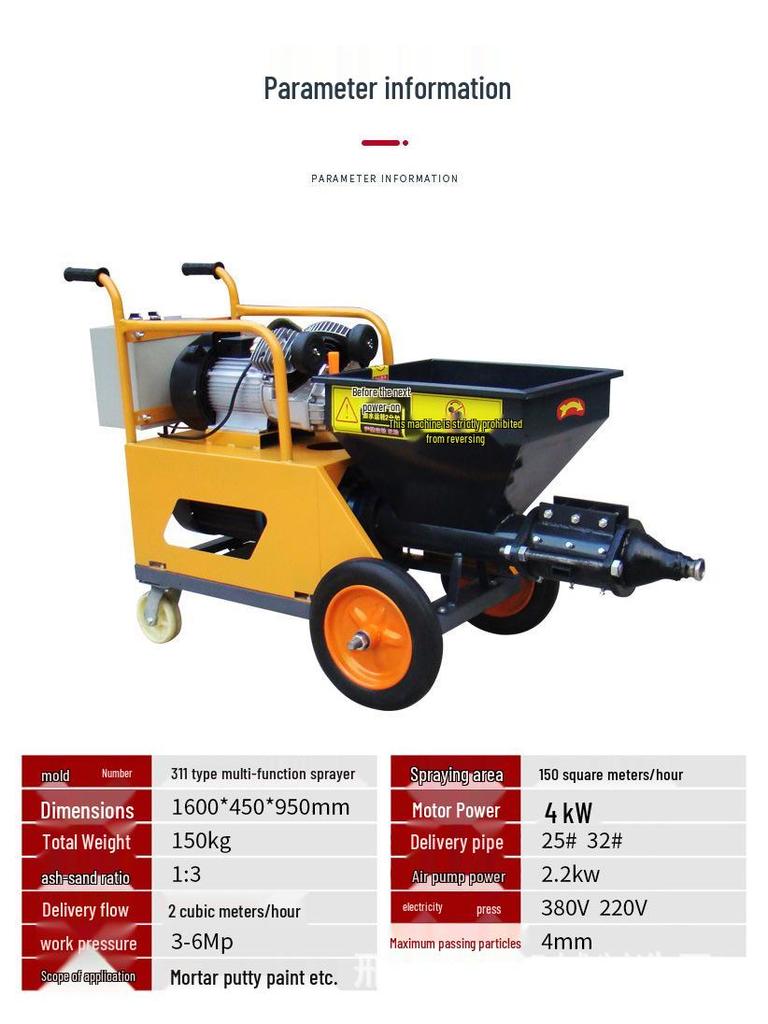 Multi-Function Automatic Wall Plastering and Grouting Machine for Interior & Exterior