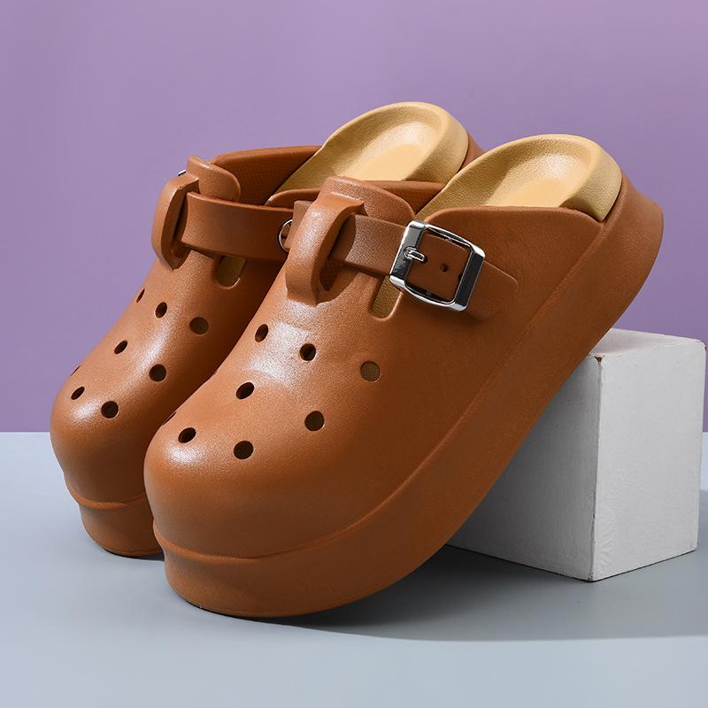 24 new summer hole shoes girls EVA wear non-smelly foot bag head half drag fashion versatile slippers