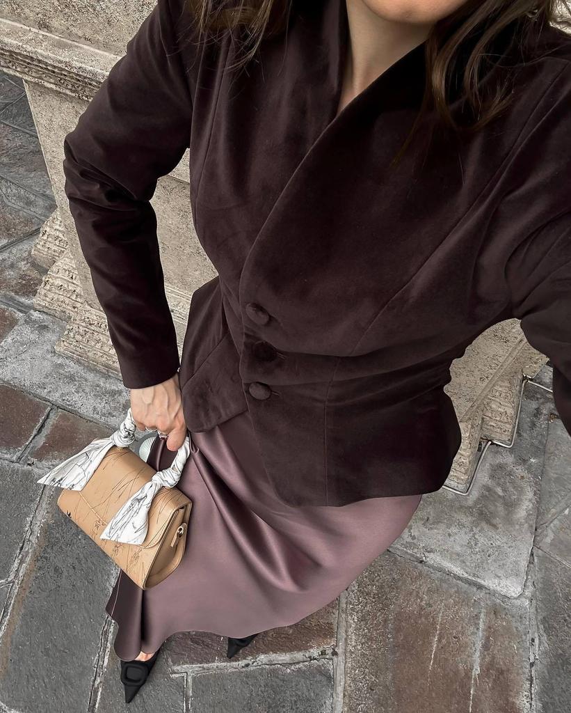 Retro Stand-Up Collar Button Slim-Fit Women's Jacket