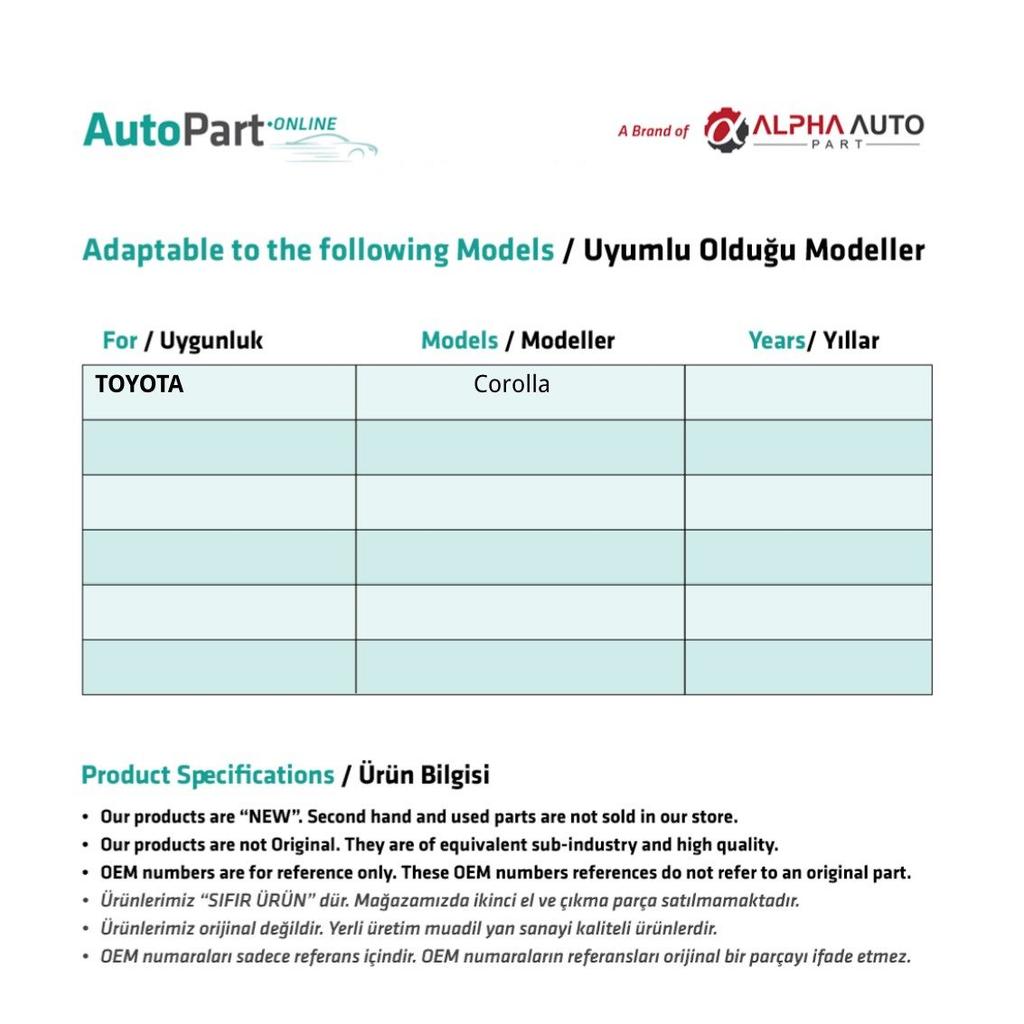 Ignition Shaft Lock Cylinder Shaft For Toyota Corolla
