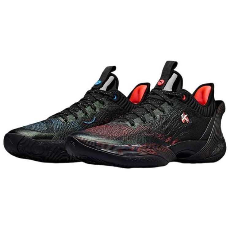 New Anta Three Point Rain1.0 Dark Flame Ice And Fire Cushioning Breathable Low Top Basketball Shoes Men's Black 912341102-1