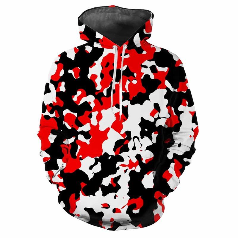 Jungle Camouflage Printed Hoodie Men Spring Autumn Street Sweatshirt Loose Casual Outdoor Sports Top Long Sleeve Hoodies