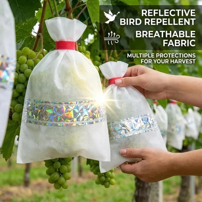 Reflective Non-woven Fruit Protection Bags Reusable Bird Repellent Fruit Cover Universal Grapes Bag Orchard Insect-proof Covers