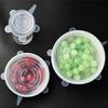 6pcs Food Grade Keeping Food Fresh Wrap Reusable High Stretch Silicone Food Wraps Seal Vacuum Bowl Cover Stretch Lid
